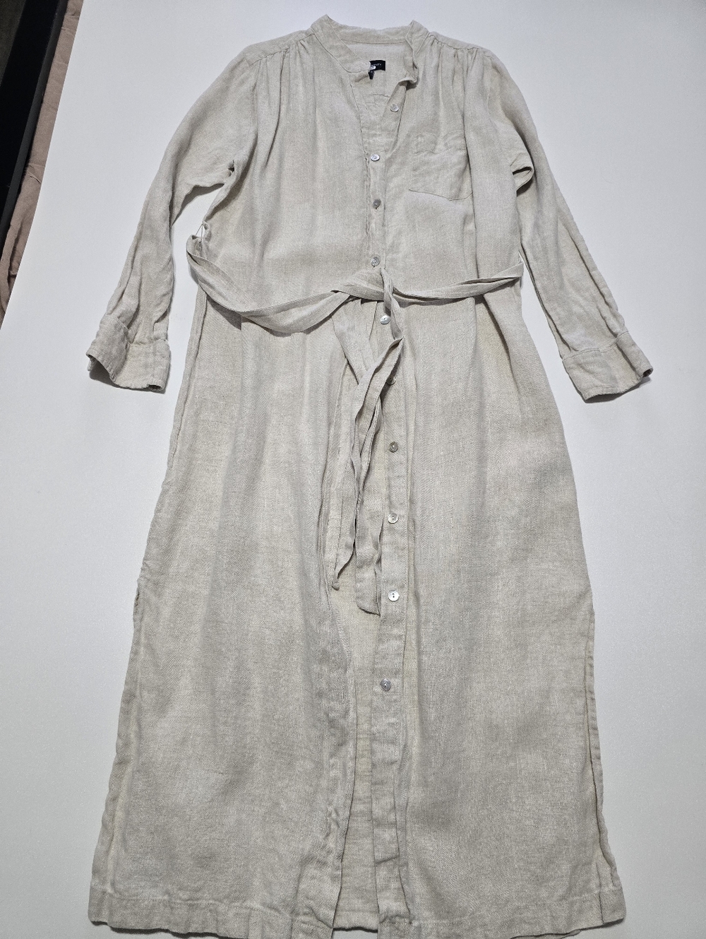 Fifteen Twenty Midi Length Shirtdress Long Sleeves Collar Linen Size S - Picture 2 of 13